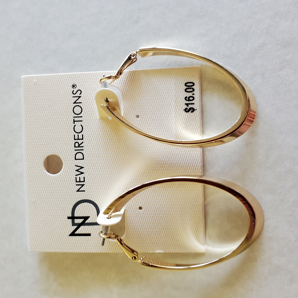 New Directions Gold Minimalist Hoop Earrings